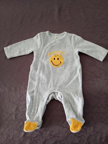 Pyjama bébé gris et smiley 3 mois orchestra