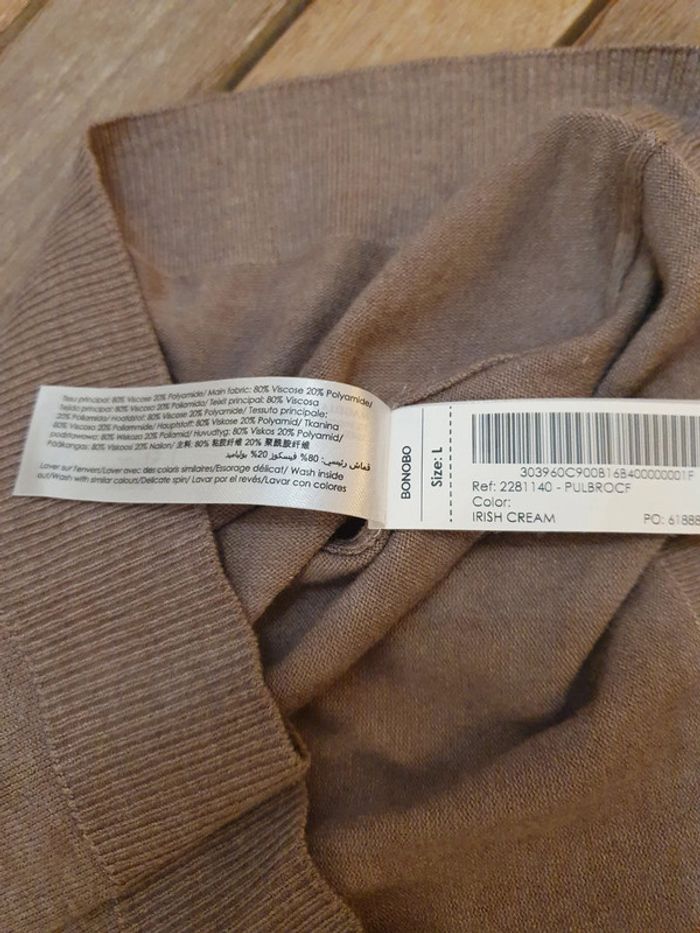 Magnifique robe en laine col en V Bonobo couleur Camel taille L - photo numéro 5