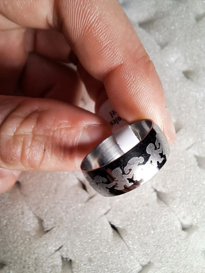 Bague acier inoxydable motifs - photo numéro 2