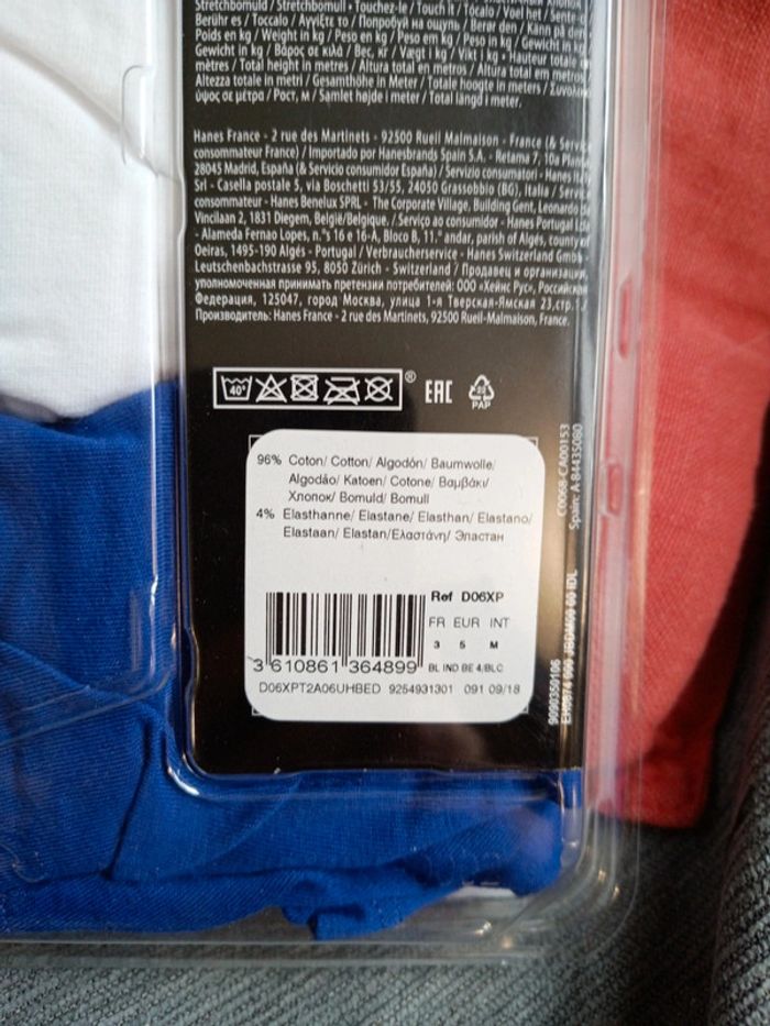 Boxers dim taille M édition daily colors en coton stretch coloris blanc et bleu - photo numéro 4