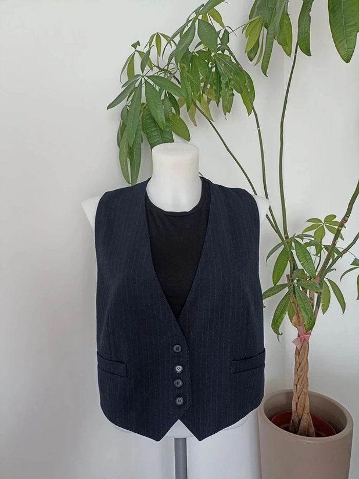 Gilet de costume femme Zara noir à rayures taille Xl