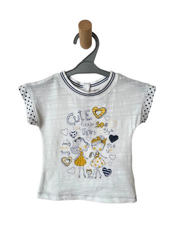 T-shirt léger blanc "cute" - Orchestra 18 mois (80cm)