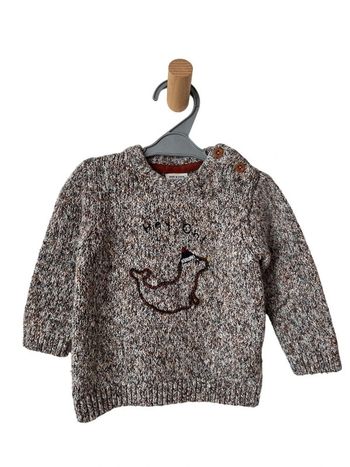 Pull en maille marron (otarie) - Tape à l'oeil 18 mois (80cm)