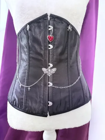 Corset ajustable Witch avec chaîne et bijoux gothique