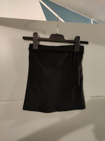 Top bustier effet daim noir cow-bow