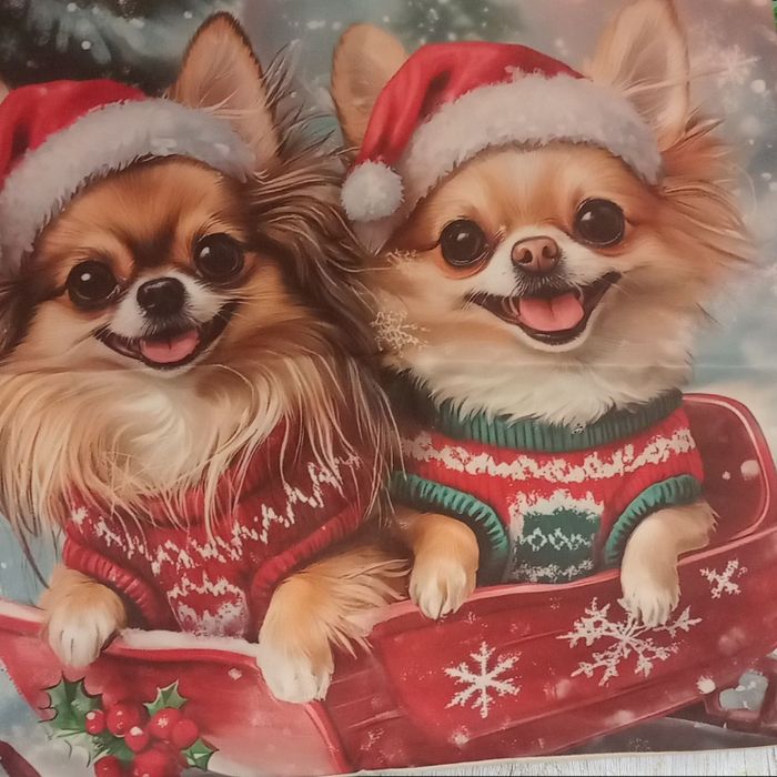 Housse de coussin noel chiens - photo numéro 2