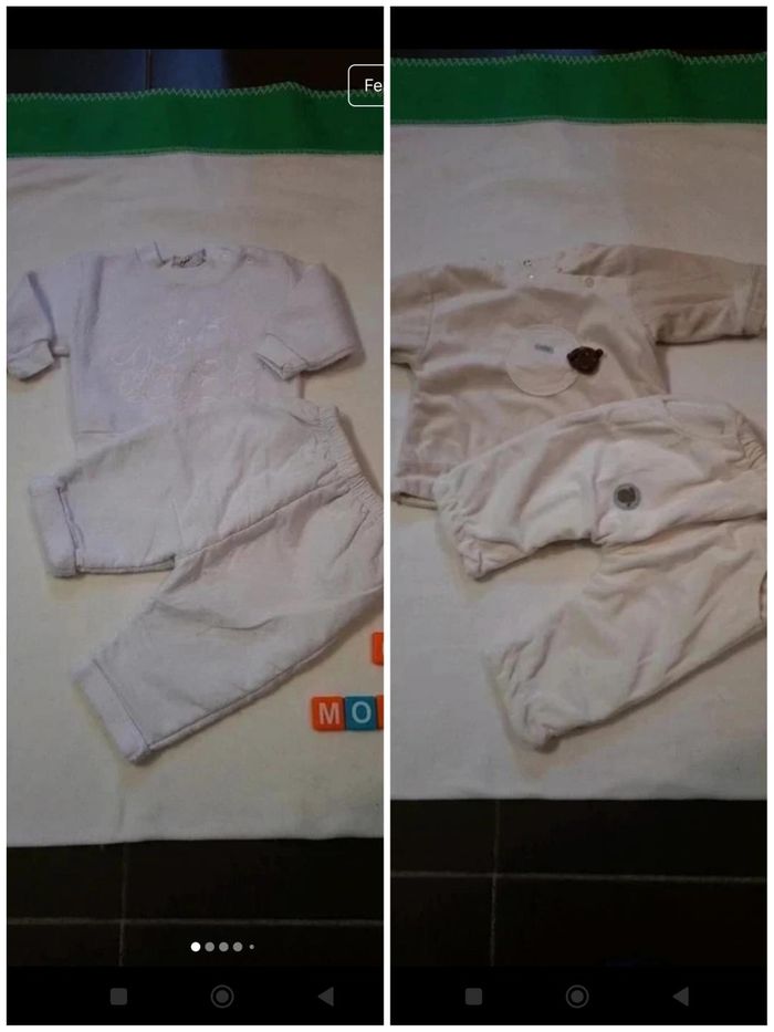 lot pyjamas hiver 2 pièces taille 6 mois