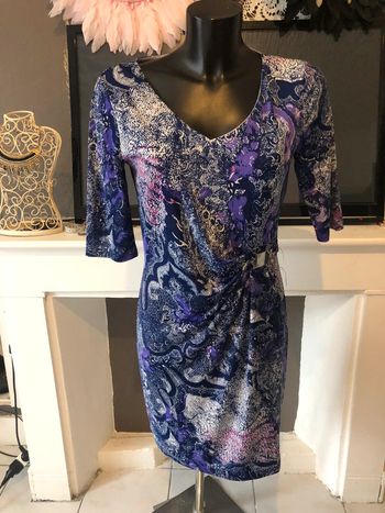 Tree hole robe bleu ceinture