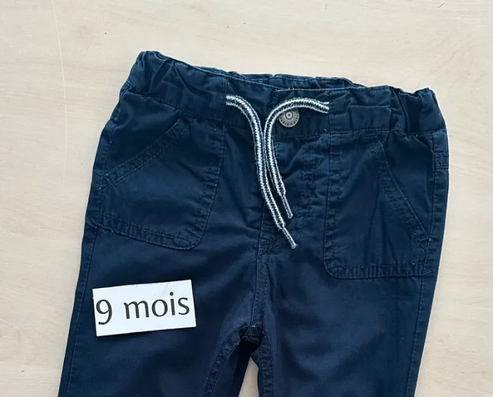 Pantalon bleu Kiabi 9 mois 69-72 cm - photo numéro 2