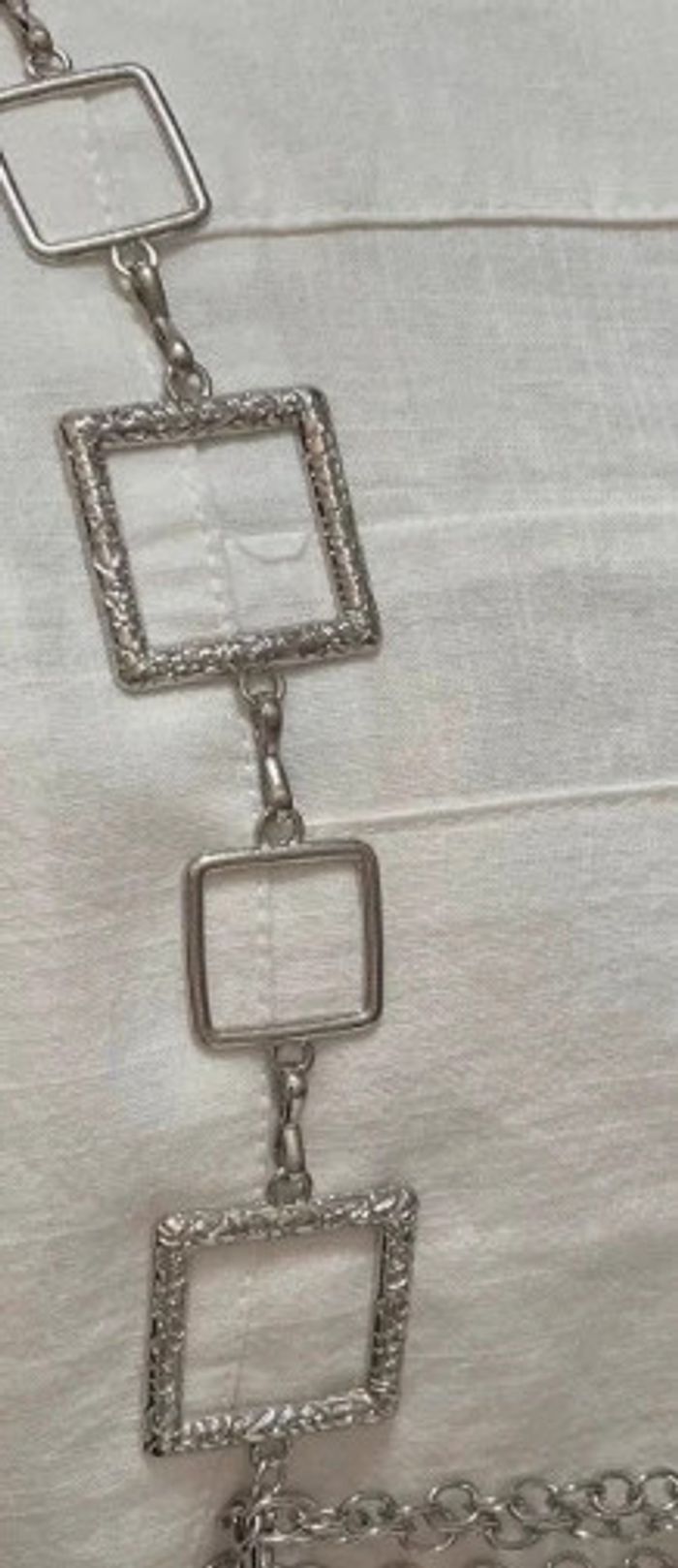 Ceinture chaîne argentée longueur 115 cm - photo numéro 2