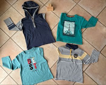 Lot 4 tee-shirts manches longues 4 ans garçon