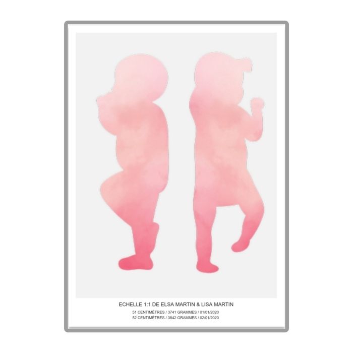 Cadre naissance jumeaux neuf - photo numéro 2