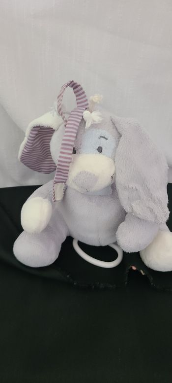 Peluche chien musicale NOUKIE'S Arthur et Merlin bleu et gris 20 cm