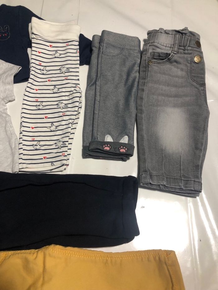 Leggings jeans t-shirt gilet fille 6 mois le lot - photo numéro 3