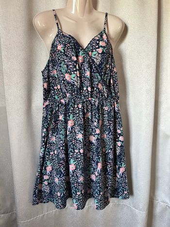 Robe d’été bleu marine fleuri 44 Kiabi 