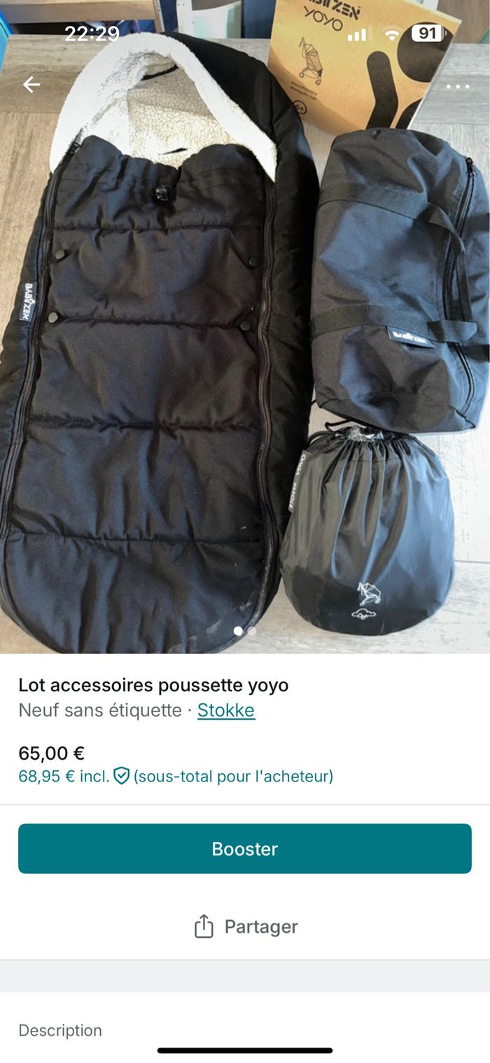 Lot accessoires pour poussette yoyo