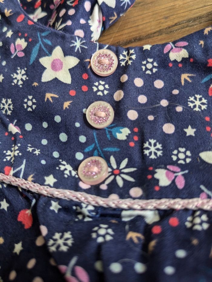 Blouse Bleue marine fleurie Sergent Major 6-9mois - photo numéro 3