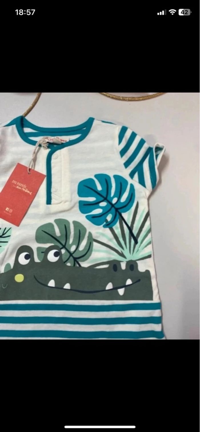 Combinaison short garçon - neuf - DPAM - Taille 24 mois - photo numéro 4