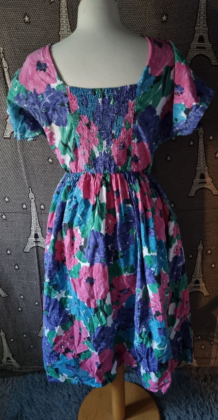 Robe à fleurs vintage taille 38-40 - photo numéro 4