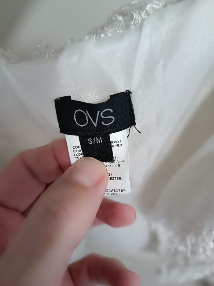 Gillet bouclette blanc taille S/Mmarque OVSovs - photo numéro 2