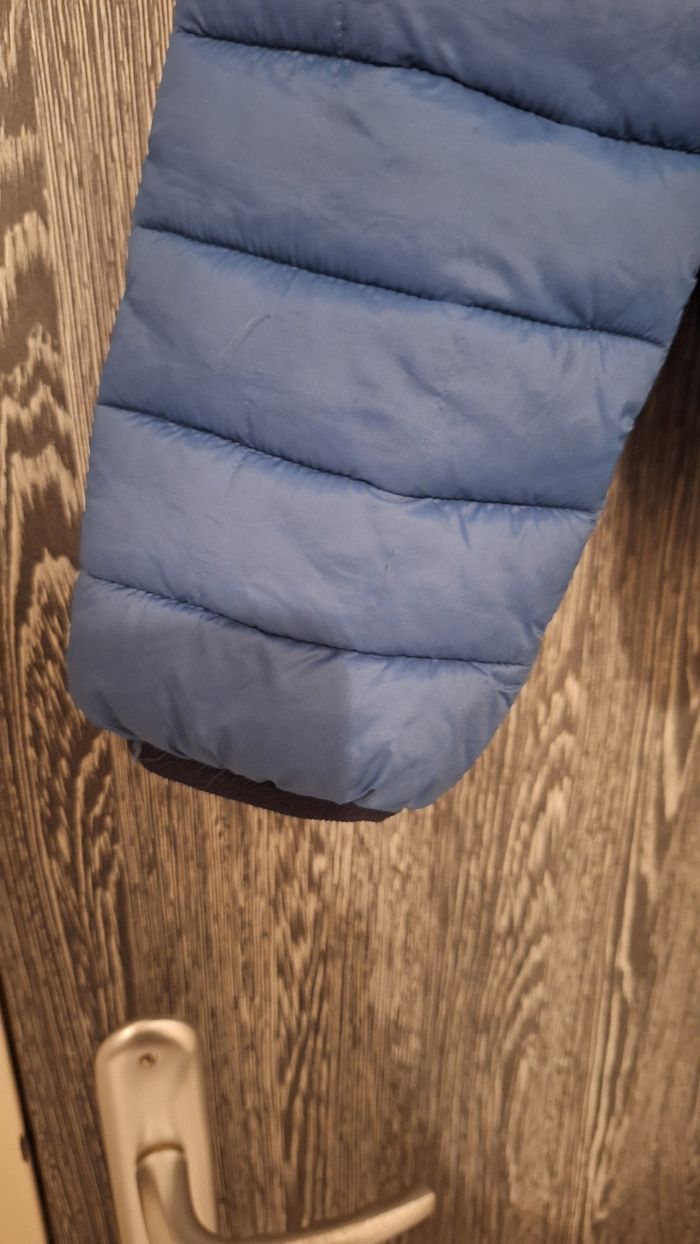 Doudoune légère déperlante bleu et blanc à capuche - photo numéro 3