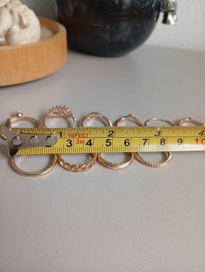 Lot 10 bagues en métal doré - photo numéro 8