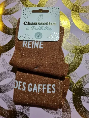 Chaussette à paillettes message