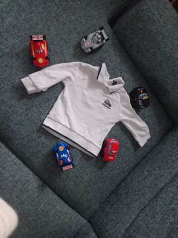 Polo blanc à manches longues