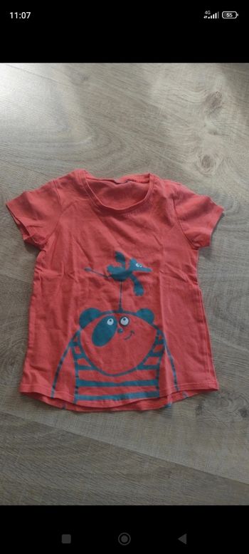 T-shirt manches courtes fille imprimé recto verso