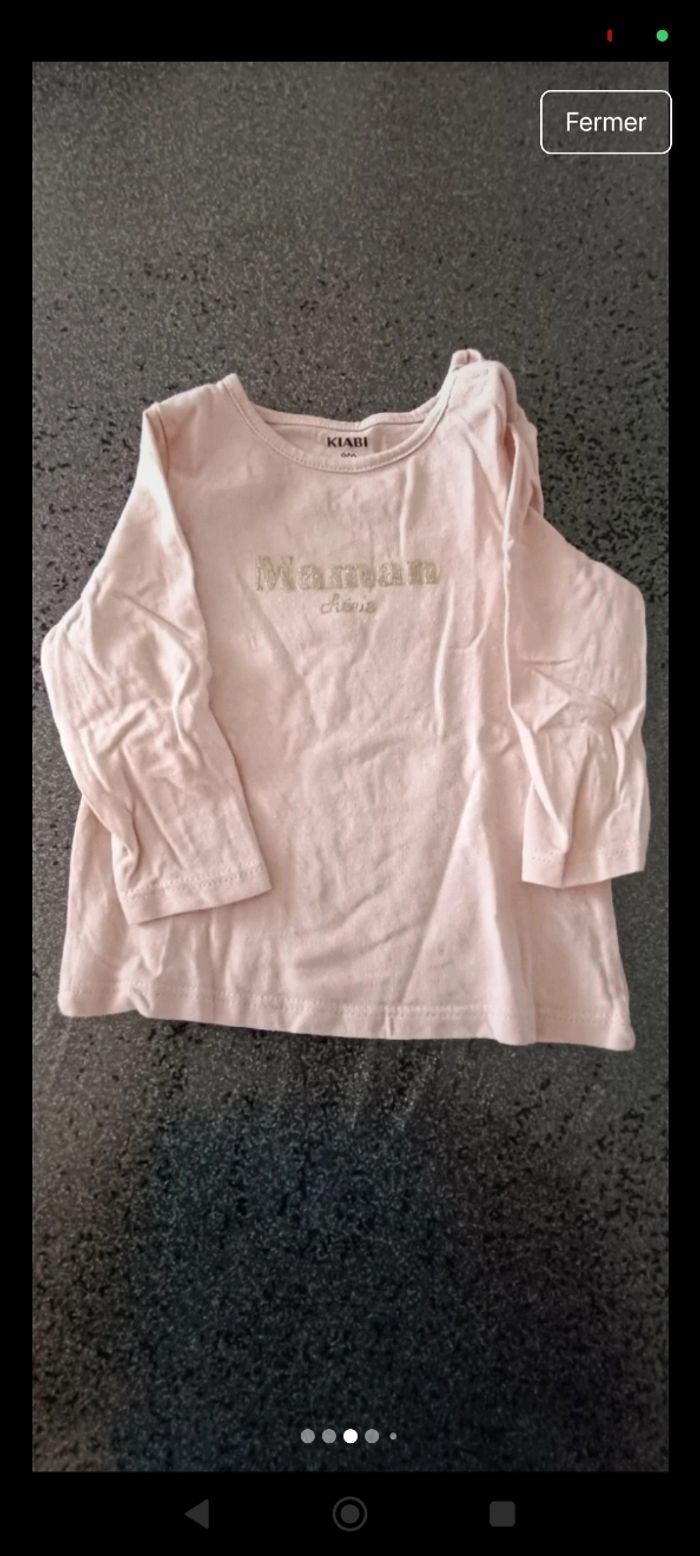 Lot t-shirt fille 6 mois - photo numéro 3