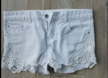 Short jean blanc