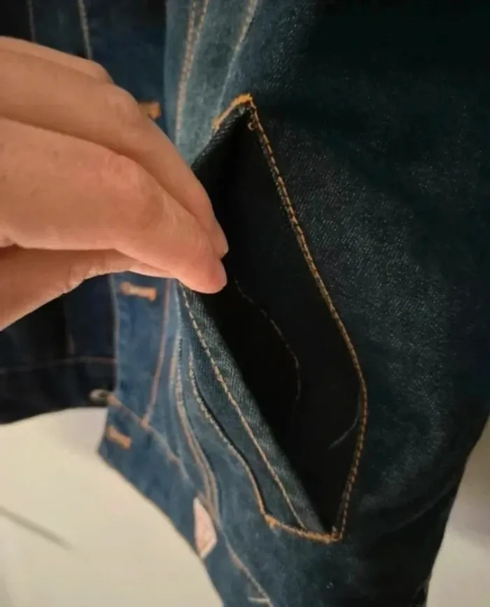 Veste en jean bleu pour homme - photo numéro 5