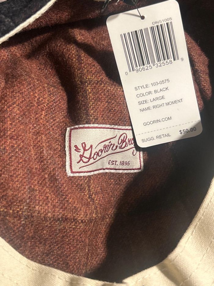 Casquette style béret Goorin bros taille L noir avec motif produit neuf jamais porté avec étiquette - photo numéro 3