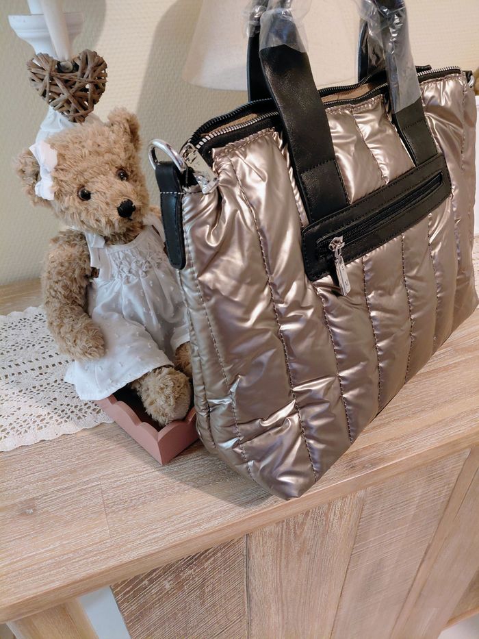 Sac doudoune taupe métallisé mandoline - photo numéro 3