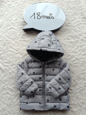 Blouson manteau doudoune avec capuche Fille 18 mois cœur Kiabi