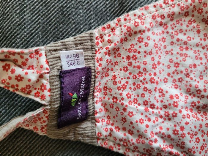 Robe salopette velours sergent major 3 ans - photo numéro 3