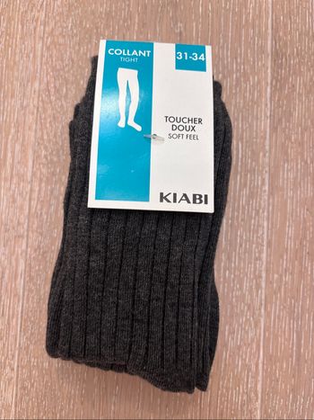 Collants fille Kiabi pointure 31/34 gris foncé neuf étiquette