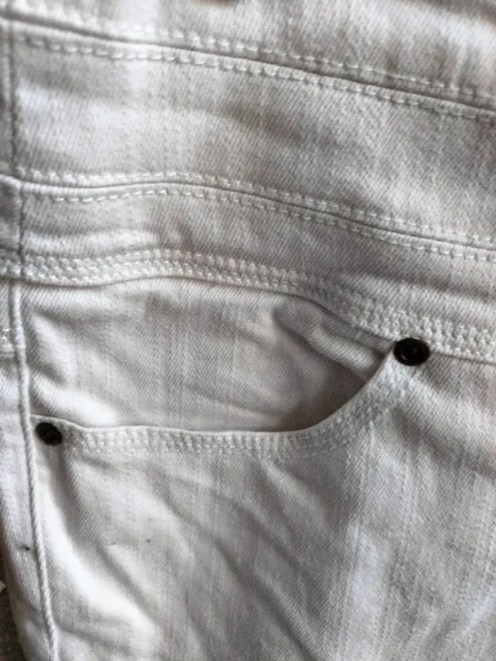 Jean blanc vintage à boutons t 46 - photo numéro 7