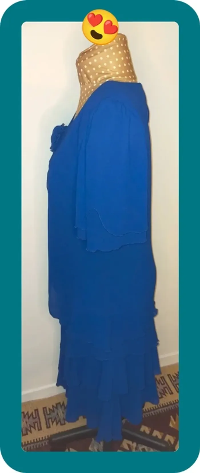 Robe de soirée vintage femme, Cattiva, bleu flamboyant, taille M - photo numéro 3