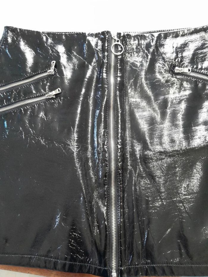 Jupe simili cuir brillant zip pimkie - photo numéro 3