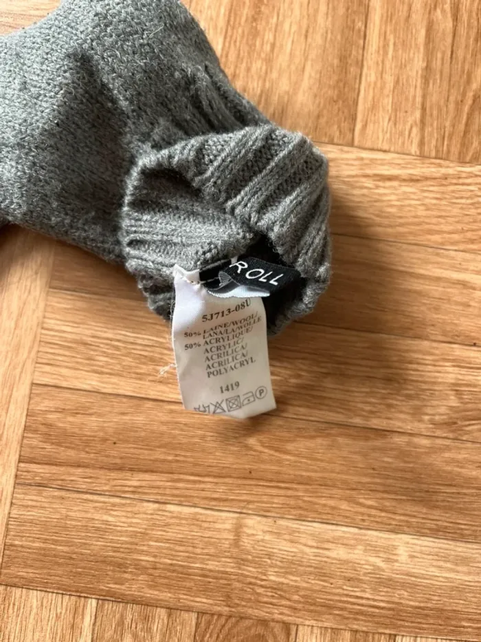 Paire de gants en laine grise Caroll - photo numéro 4