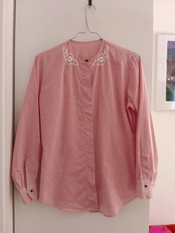 Chemise vintage à petits carreaux vichy rouge taille