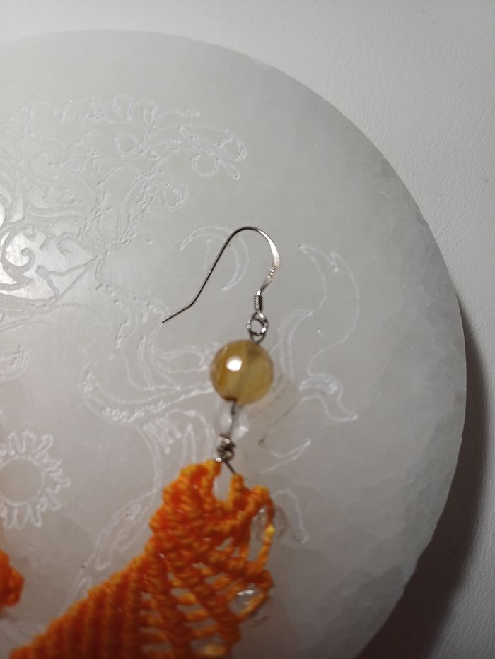 Boucles d'oreilles micro-macramé - photo numéro 4