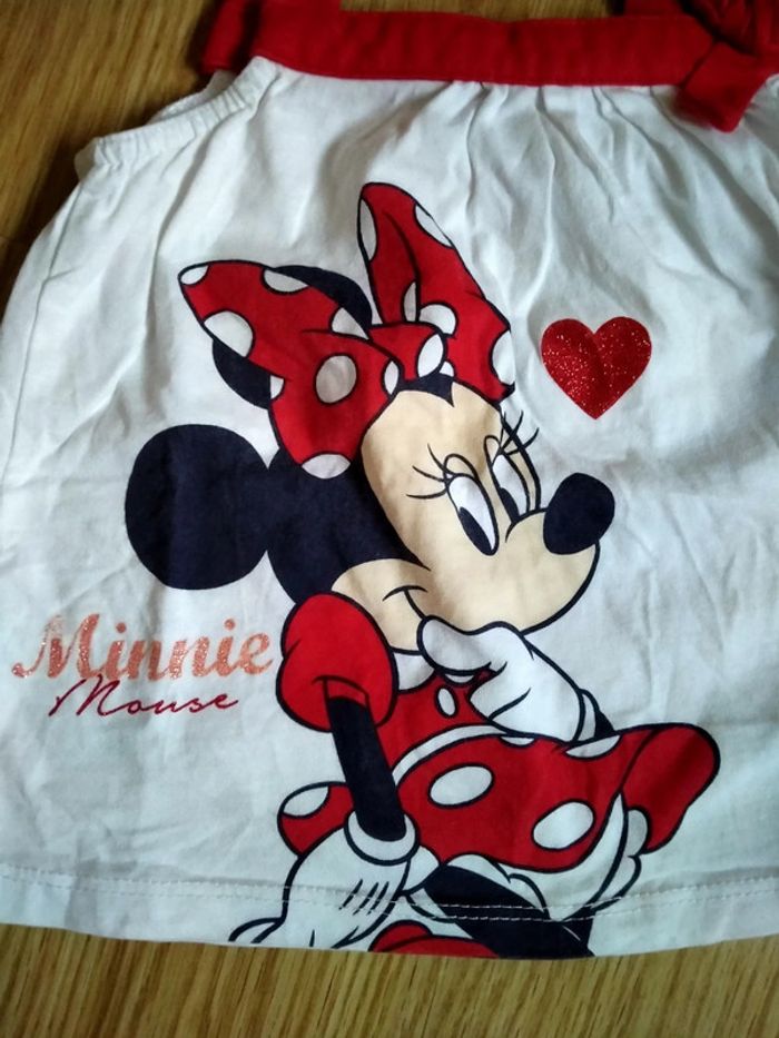 Débardeur blanc bretelles rouges. Disney Baby. Bebe 18 mois - photo numéro 3