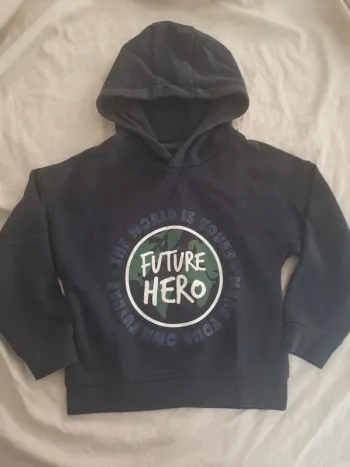 Sweat capuche bleu marine 6 ans