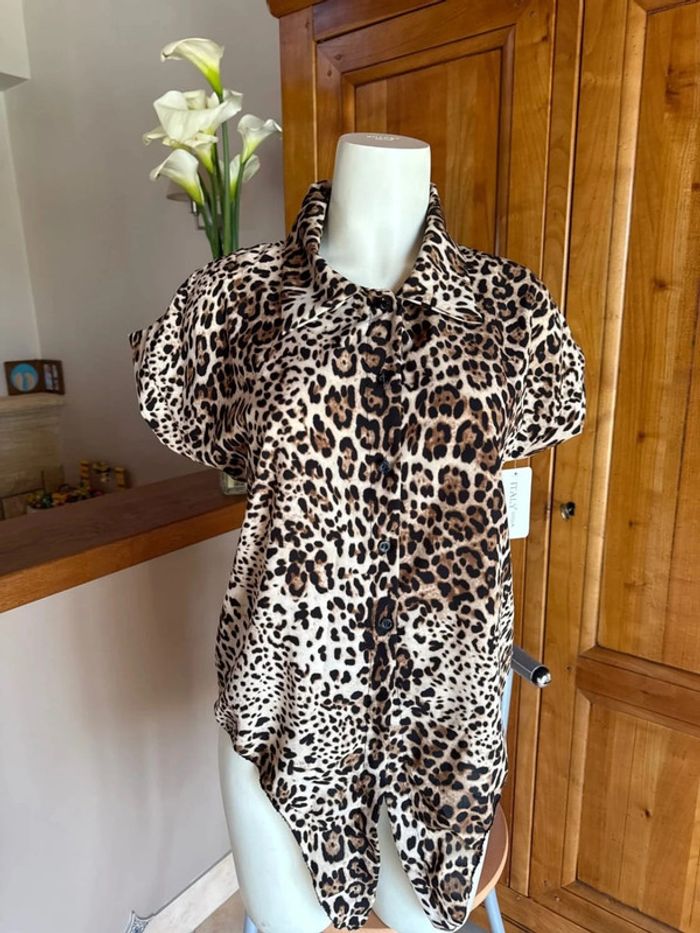 Chemise blouse léopard femme taille unique fluide femme - photo numéro 2