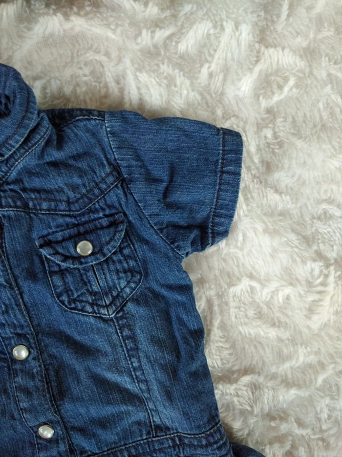 Robe doublée jeans Fille 6 mois Garden colors Tissaia Fleurs - photo numéro 5