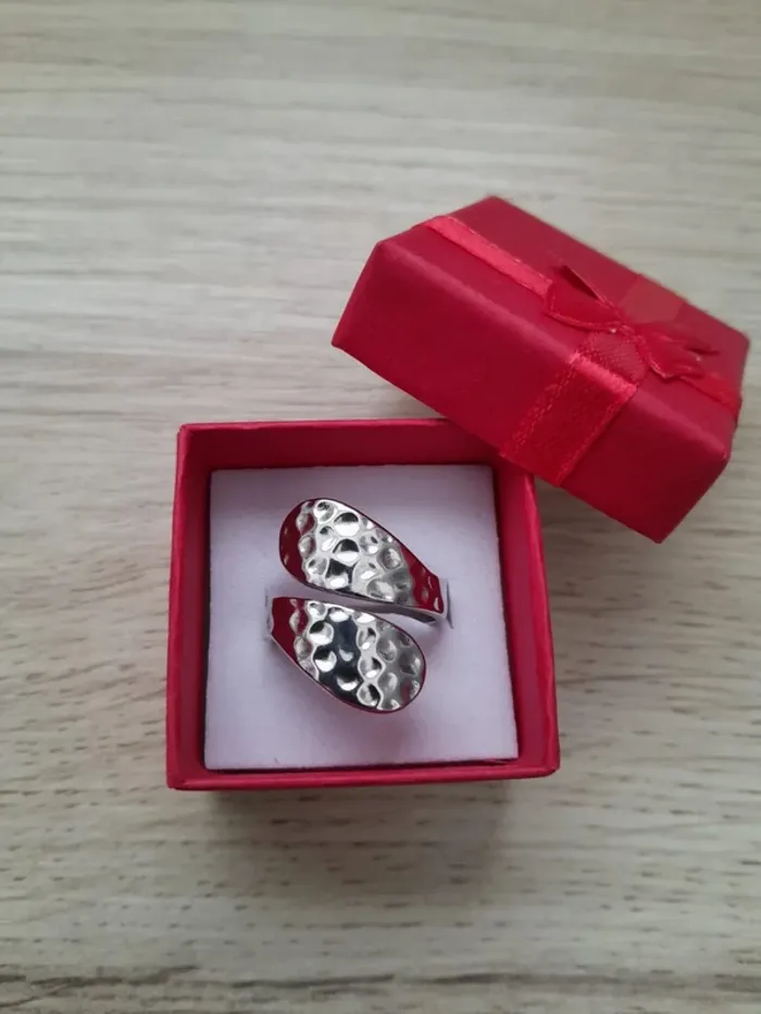 Bague large, réglable, style Bohème, argentée