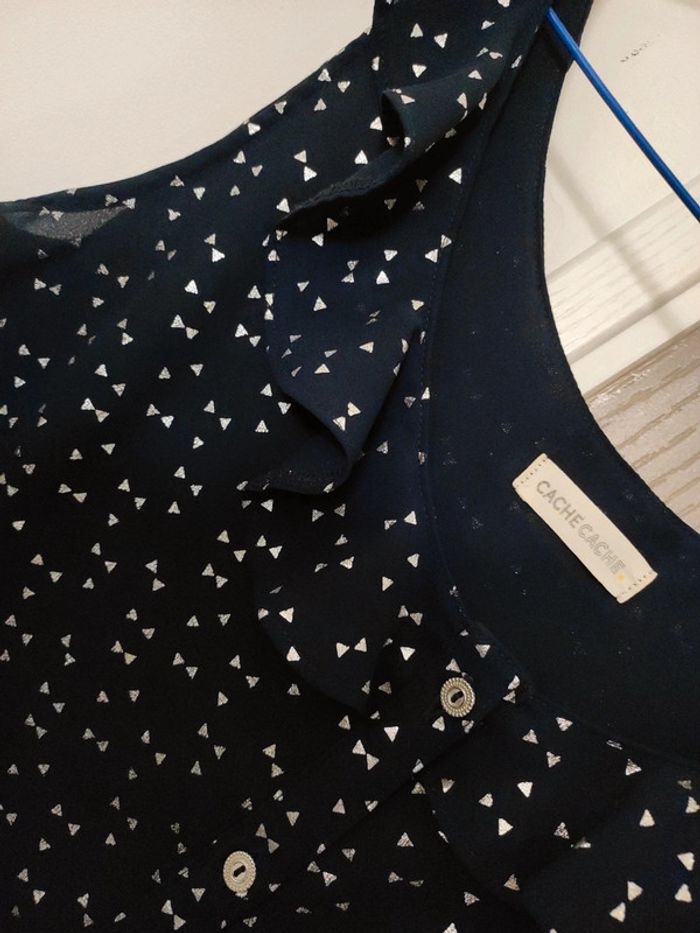 Blouse bleue marine avec motifs - photo numéro 3