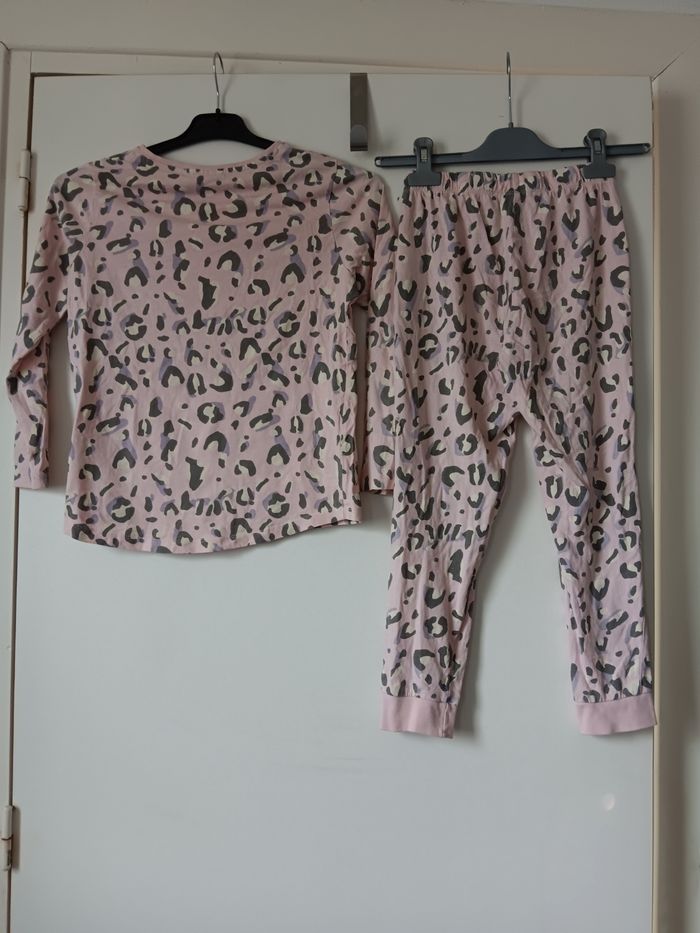Pyjama fille Nightwear 9-10 ans (134/140) rose motif léopard 100% coton - photo numéro 2
